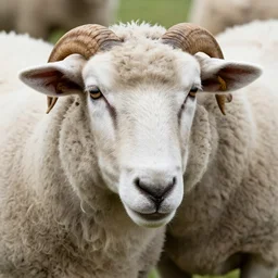 sheep closeup with two sheep companions, beautiful, intricate, hyper detailed