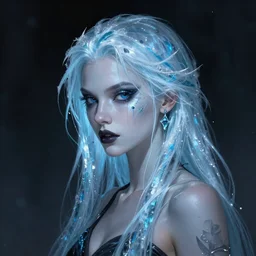 kerli koiv as a ice queen, darkwave, darksynth, concept art, sharp, digital matte painting, art by luis royo, greg rutkowski, wlop, dramatic lighting, trending on artstation