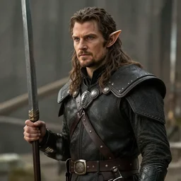 cinematic film still of a high elf henry cavill with elf - ears in [ warhammer ] fantasy movie