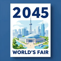 a poster for the 2 0 4 5 world's fair