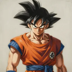 breathtaking detailed painting of goku in the syle of ayami kojima, 8 k, concept art, matte, sharp focus,