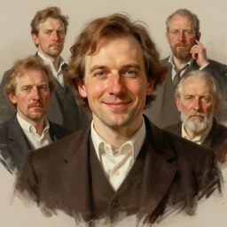 photo of ferdinand knab with simple smile paint detailed digital artstation, portrait hd 4 k, y greg rutkowski and gaston bussiere and craig mullins and j. c. leyendecker, hd