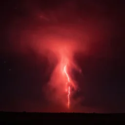 red sprites in atmosphere, unsettling photo