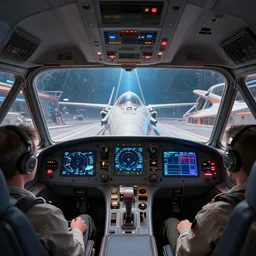 view from inside a spaceship cockpit, centered!!, star citizen, syd mead