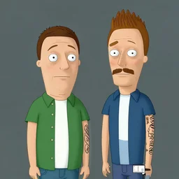 Beavis and Butthead, style of Garry Trudeau