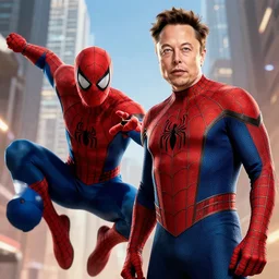 elon musk meets spiderman comic book artstation digital art hd high detail 4 k action scene