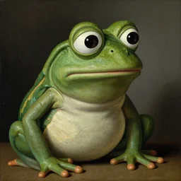 portrait of Pepe the frog in realistic old masters technique