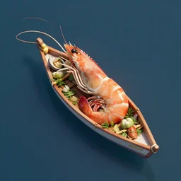 hyper detailed prawn sloop isometric aerial dslr by beeple, wlop, unreal engine 5, lumen, nanite