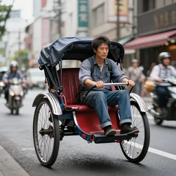 a sharp detailed rickshaw driving through tokyo, an epic fantasy, wide shot, ultra realistic, detailed, ( ( depth of field ) ), crisp details, sharp details, photorealism, colorful, cinematic, trending on artstation, masterpiece, by greg rutkowski, studio ghibli, by ross tran, by fenghua zhong, octane, soft render