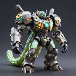 3 d octane render of battle worm wearing neon armor