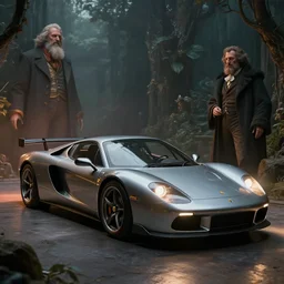 sport car 2 0 2 2, volumetric light from nearby sources, style by caspar david friedrich and wayne barlowe and ted nasmith.