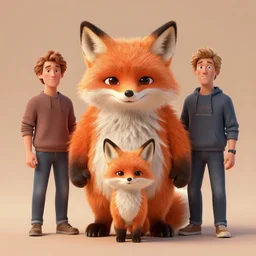 funny furry cute little fox monster by artgerm and beeple and charlie bowater, soft lighting, solid background,