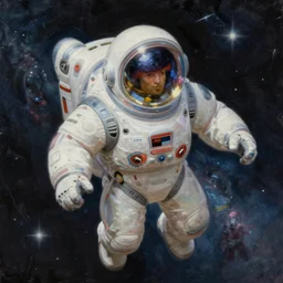 starlord in space, extremely detailed oil painting, unreal 5 render, rhads, bruce pennington, studio ghibli, tim hildebrandt, digital art, octane render, beautiful composition, trending on artstation, award - winning photograph, masterpiece