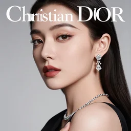 diamond woman, hyper-realist photo publicity image for christian Dior