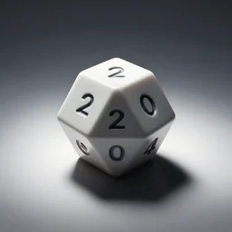 minimalist vector symbolic symmetrical D20 dice