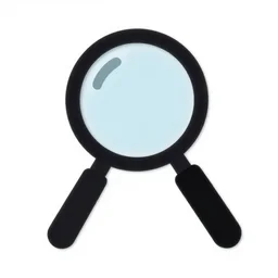 2d magnifying glass symbol with a white background,