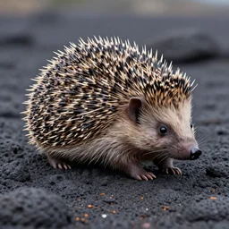 a hedgehog made of lava
