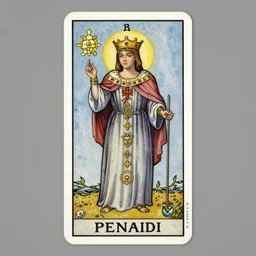 a painting of the queen of pentacles tarot card by austin osman spare