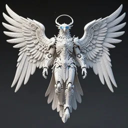 highly lifelike full body outline with eagles wings regalia adornments rayshade hdr into infinity, axonometricy mechanical fantasy intricate elegant, gods of latent space, lush volumetric lighting 3 d modelling