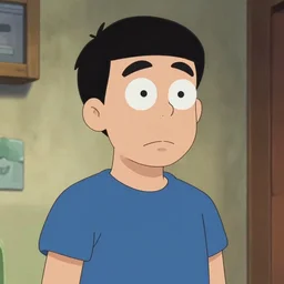 Medium shot of a typical character in the style of greg staples