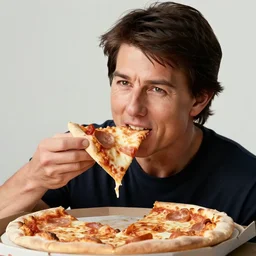 Tom cruise eating a pizza