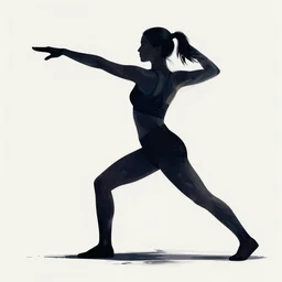 vector image of a female figure posing for action, dark figure, brushstrokes, by ismail inceoglu, extremely detailed, 8 k