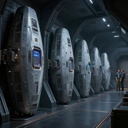 epic professional digital art of interior scene of dark spaceship room of upright advacned stasis pods lining wall, by angel alonso, daniel conway, cinematic, detailed, intricate, grand, artstation, cgsociety, epic, stunning, gorgeous, wow wow detail