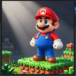 screenshot of super mario in metal gear solid, playstation graphics, ps1, pixels