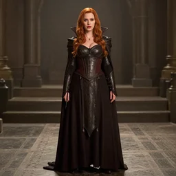 full body photograph of christina hendricks as a vampire warrior. extremely detailed. dslr. 8 5 mm.