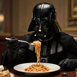 darth vader eating spaghetti