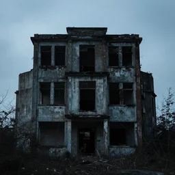 abandoned building, dark, photograph