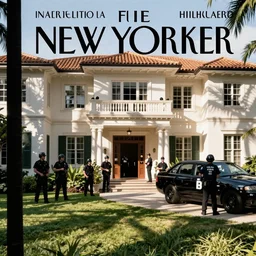 new yorker cover showing the fbi raiding mar a lago