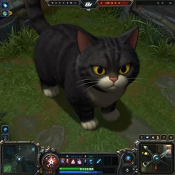 screenshot of a giant cat unit in a Starcraft 2 game