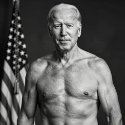 very muscular joe biden, 8k, black and white photo, professional photography