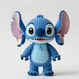 a cute crocheted minifigure of disney's stitch