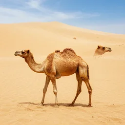 camel made from sand, rising form the sand