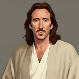 Nicolas Cage as Jesus, illustration by Artgerm