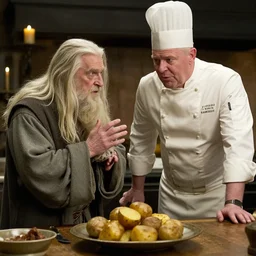 gandalf arguing with gordon ramsay about frodo's potatoes
