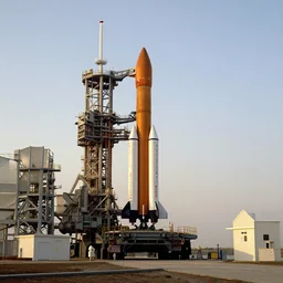 renaissance painting of a falcon heavy rocket on the launch pad in the morning
