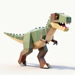 ( ( low poly ) ) ( playstation ) running ( ( ancient ) ) ( ( tyrannosaurus ) ) ( dinosaur ) wearing a hat ( standing ) in a ( field of daisies ), mount coronet in the distance digital illustration by ruan jia on artstation