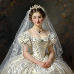 a beautiful painting of a young princess on her wedding day, highly detailed, elegant, romanticism, neoclassicism, 1 8 7 0 s style painting, oil on canvas, vivid