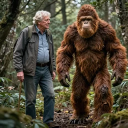 movie poster for a movie where Sir David Attenborough discovers Bigfoot