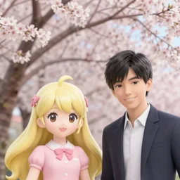 lilypitchu and michael reeves under a sakura blossom