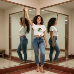 a mexican standout between mirrors
