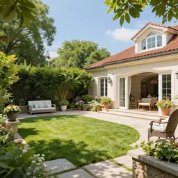 my opulent backyard on a summer day