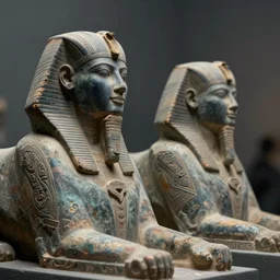 two guardian sphinx, greg rutkowski, 8 k, shallow depth of field, moody lighting, ultra high detail, concept art,