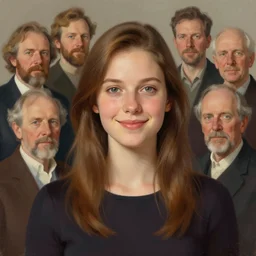 photo of elisa breton with simple smile paint detailed digital artstation, portrait hd 4 k, y greg rutkowski and gaston bussiere and craig mullins and j. c. leyendecker, hd