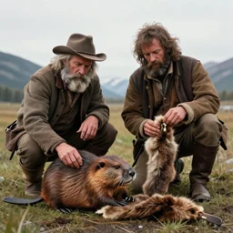 fantasy art jim bridger john colter mountain man trapping beaver pelt fur photo