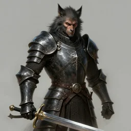 portrait, werewolf man, wearing a dark heavy plate armor, wielding longsword, rpg game, main character, detailed, digital painting, artstation, sharp focus, illustration, artgerm, tomasz alen kopera, peter mohrbacher, donato giancola, joseph christian leyendecker, wlop, frank frazetta