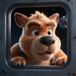 hyperrealistic film still of ace ventura peeking through window, spacecraft in space, stunning 3 d render, inspired by istvan sandorfi & greg rutkowski & unreal engine, perfect facial symmetry, dim volumetric cinematic lighting, 8 k octane comprehensive render, extremely hyper - detailed, incredibly lifelike attributes, intricate, real flesh texture, masterpiece, artstation, stunning,